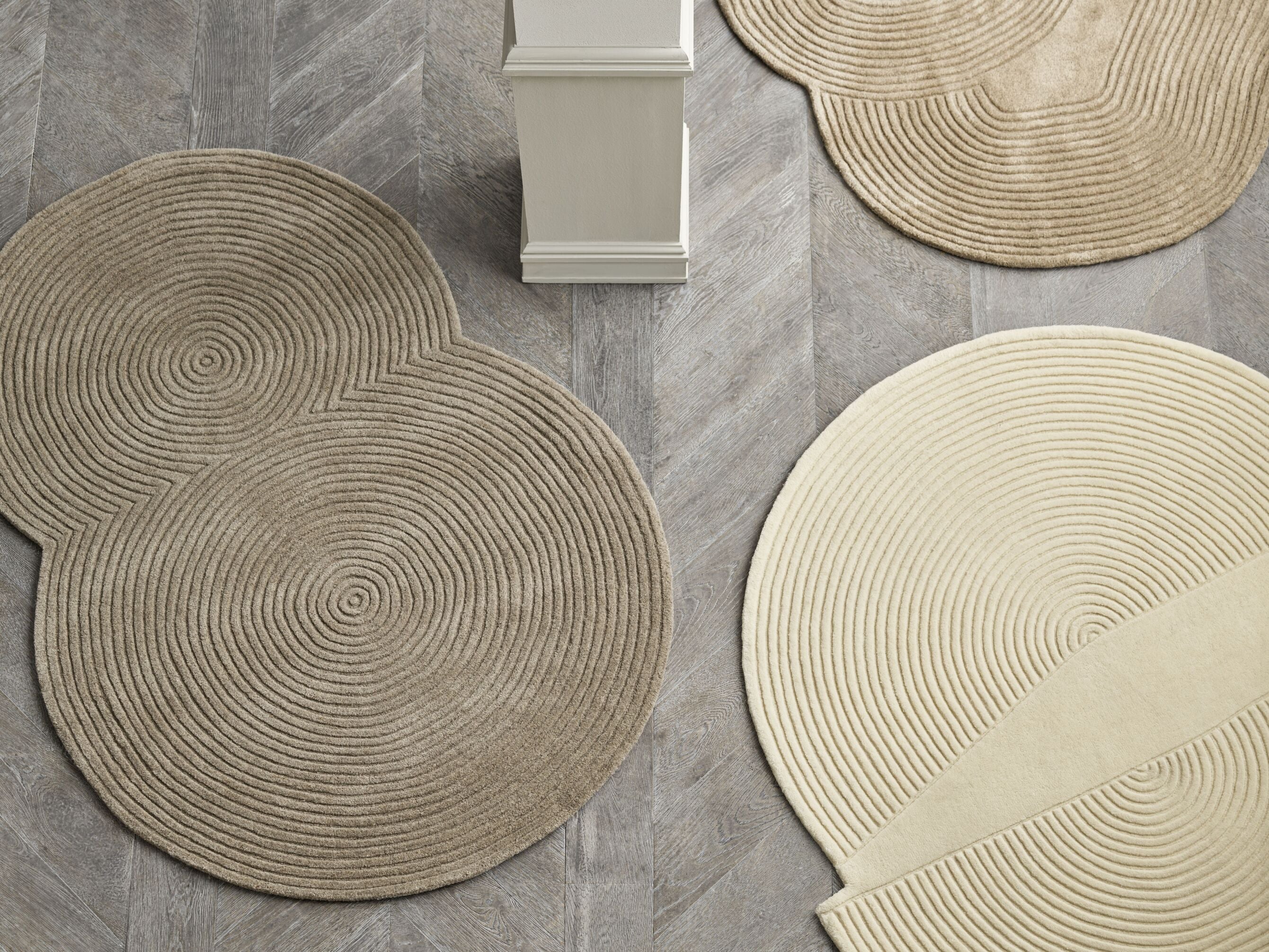 Zen abgerundeter beige Teppich