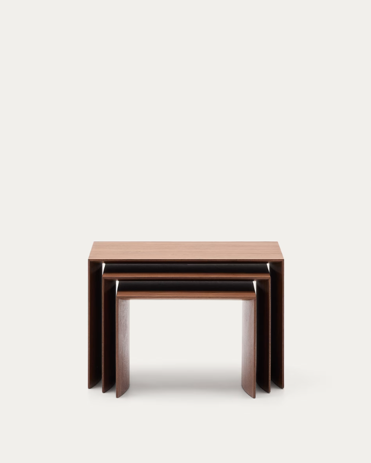 Litto -Nussfurnier -Seitentisch -Set