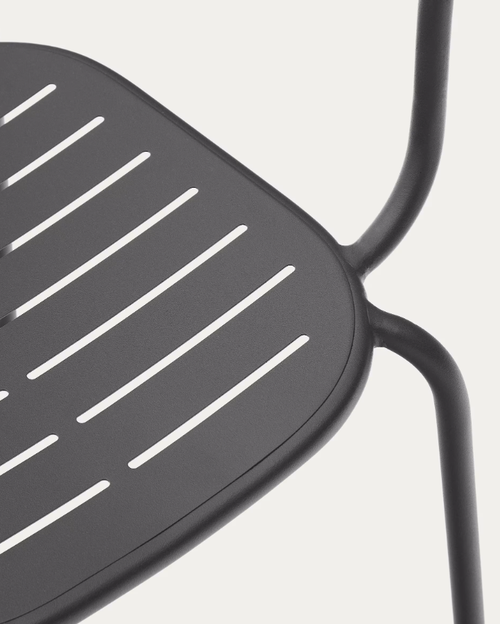 Garden chair with armrests Brai graphite steel