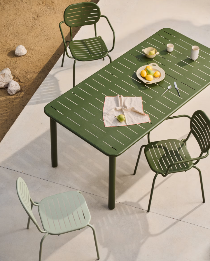 Green Steel Brai Garden Table