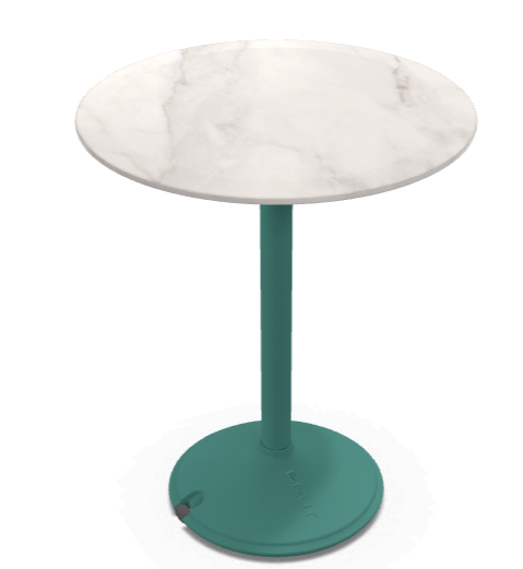 Round table BRUT turquoise base
