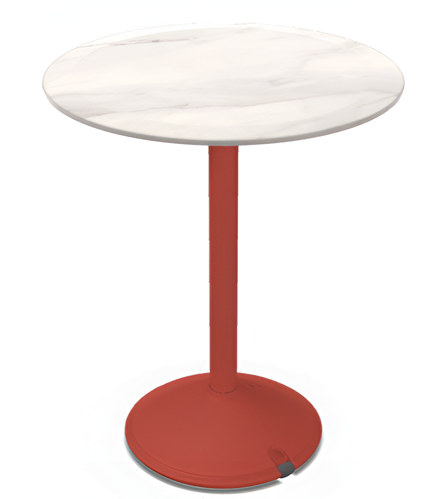 Round table BRUT red base