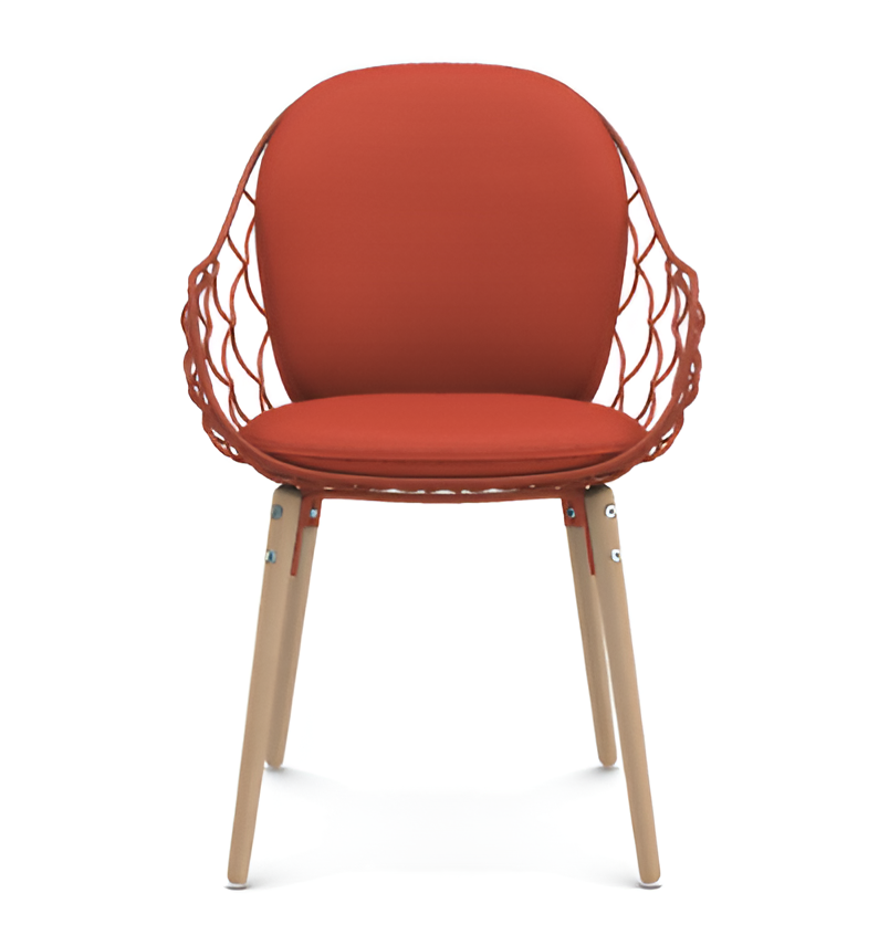 PIÑA chair in red with an ash base
