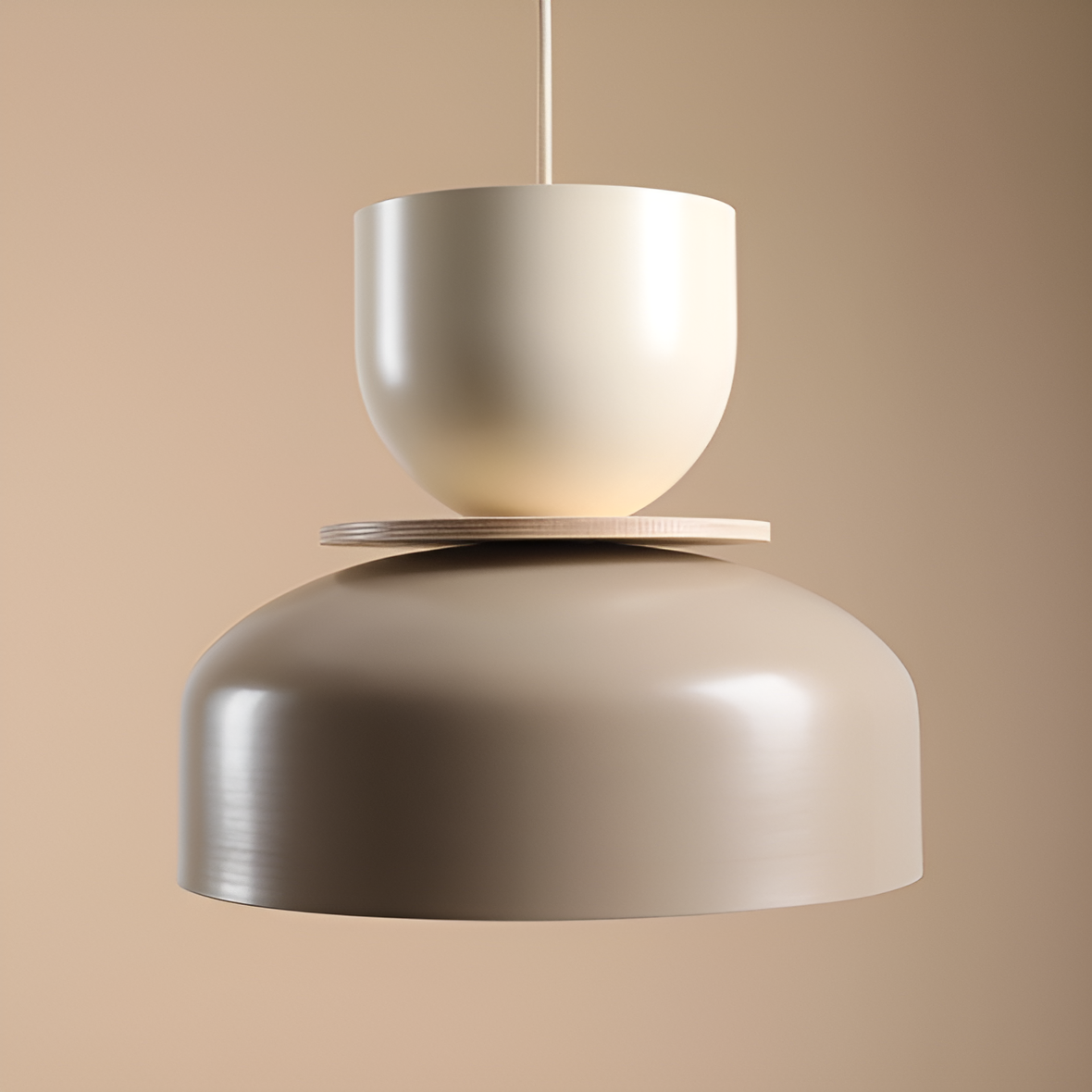 UTO Pendelleuchte creme mit beige