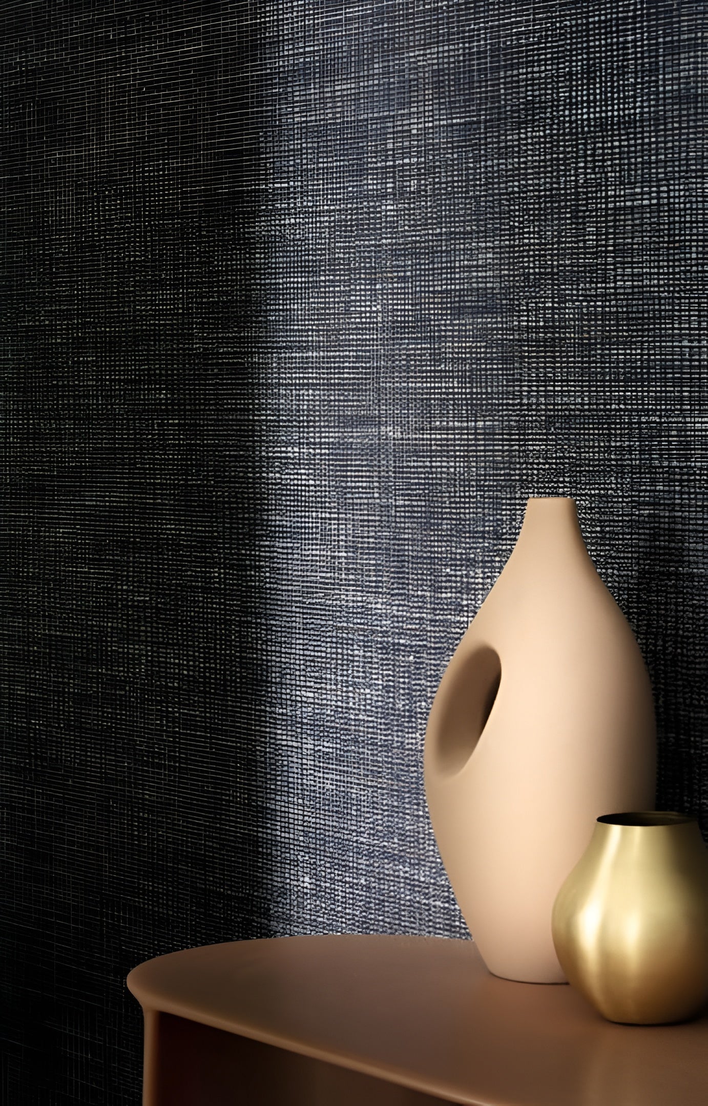 Textile structural wallpaper ALSEK - TAUPE taupe