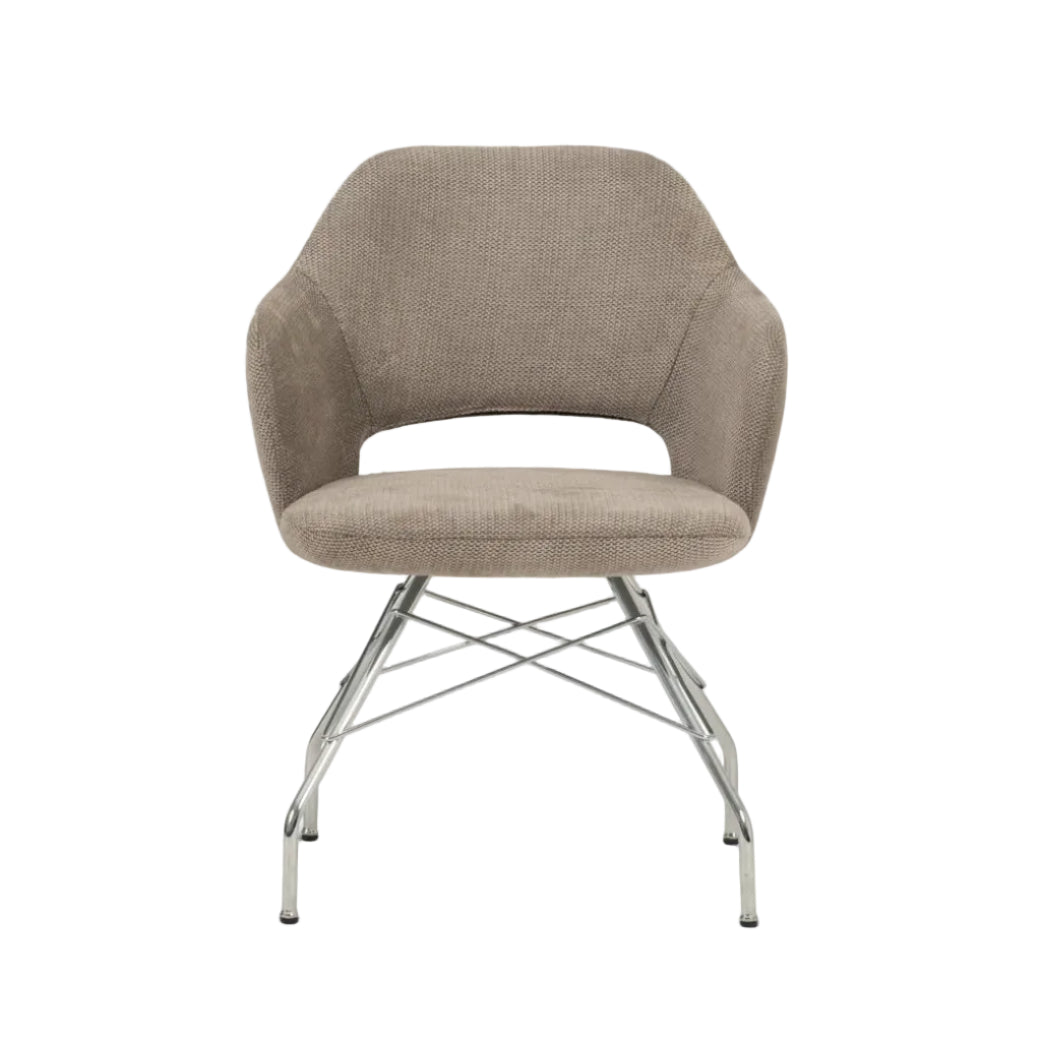 ALIO II Armchair with Upholstered Seat and Metal Base