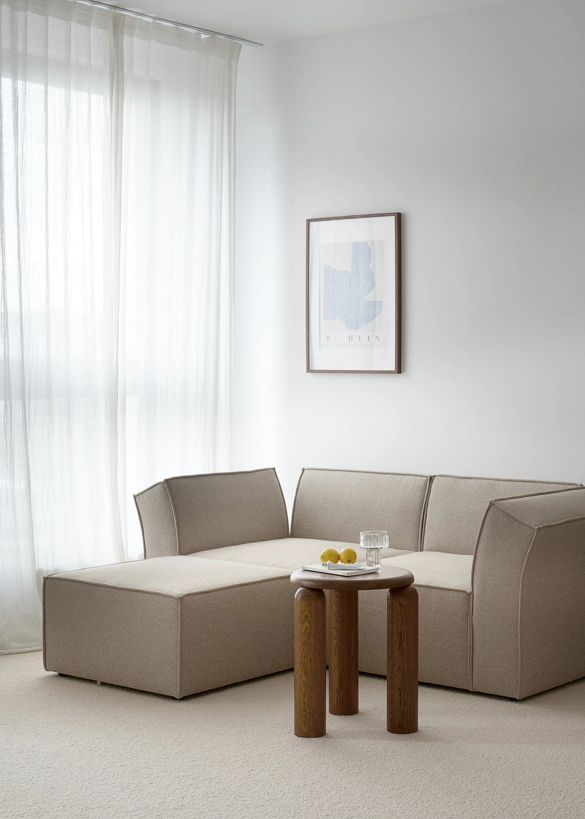 ANDO modular sofa - right-side module brown boucle