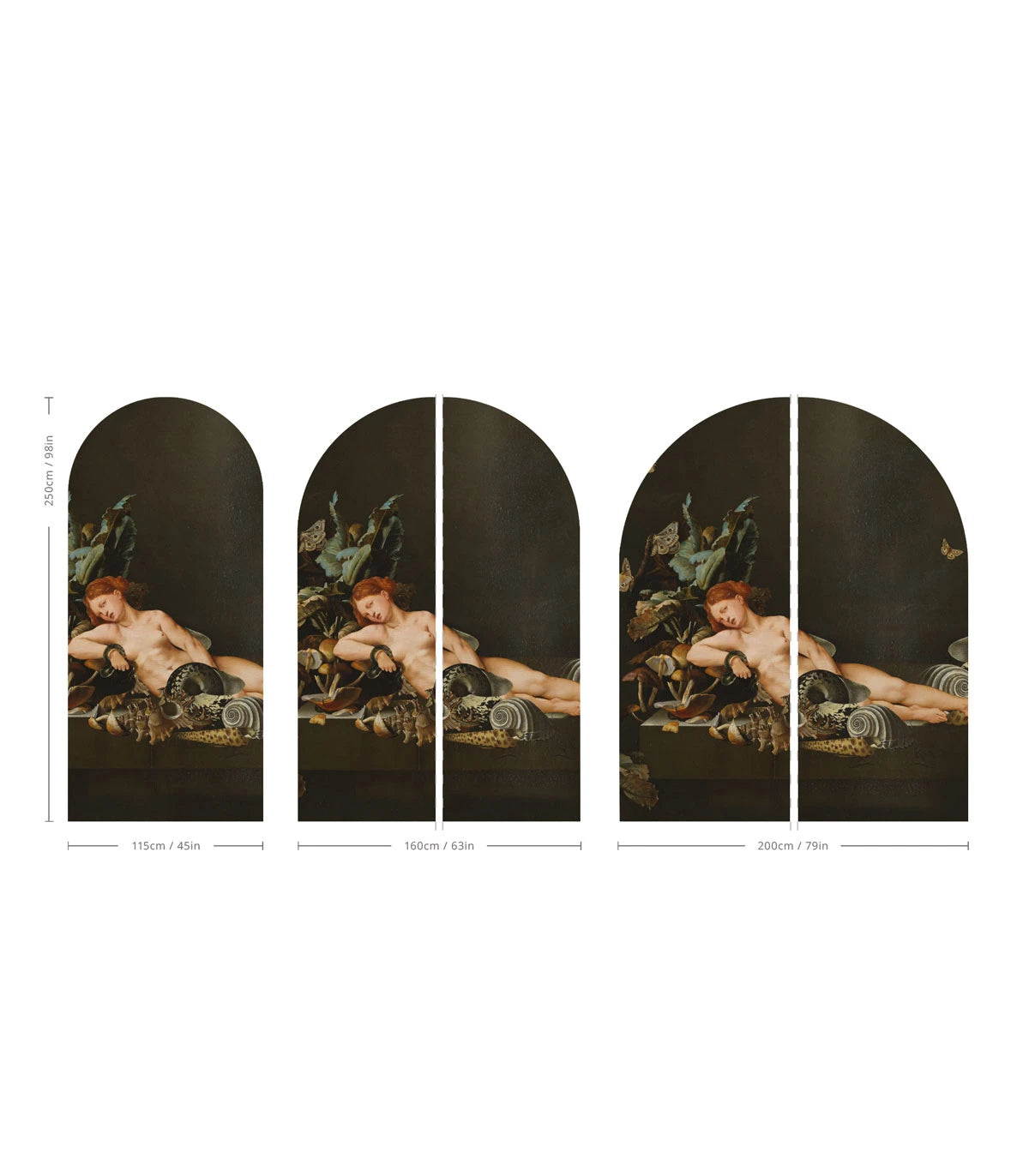 Black Arch-Shaped Non-Woven Mural CLEOPATRA