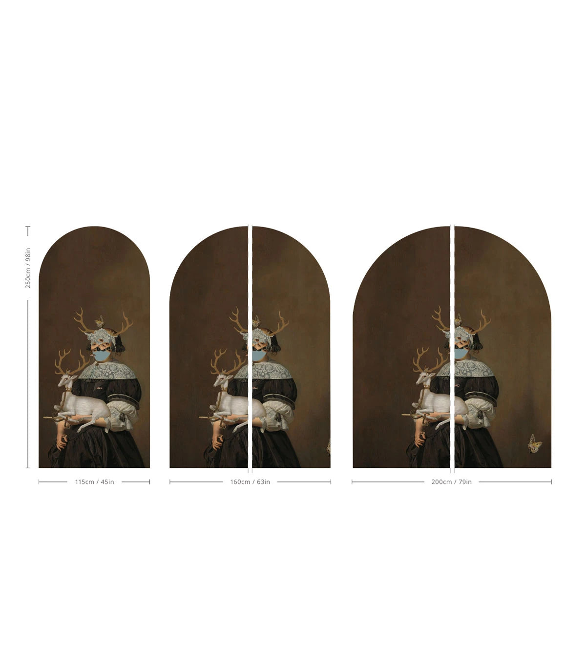 Vlies-Tapete in Bogenform LADY OF THE STAG braun