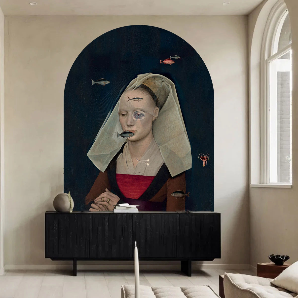 Vlies-Tapete in Bogenform NORDIC LADY marineblau