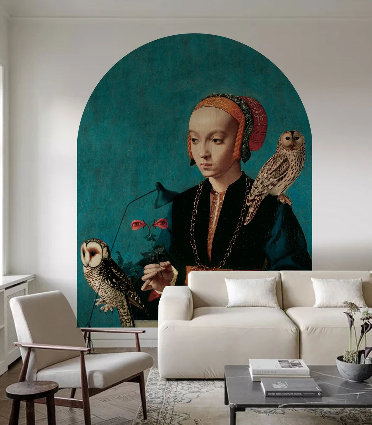 Vlies-Tapete in Bogenform EULEN-DAME türkis