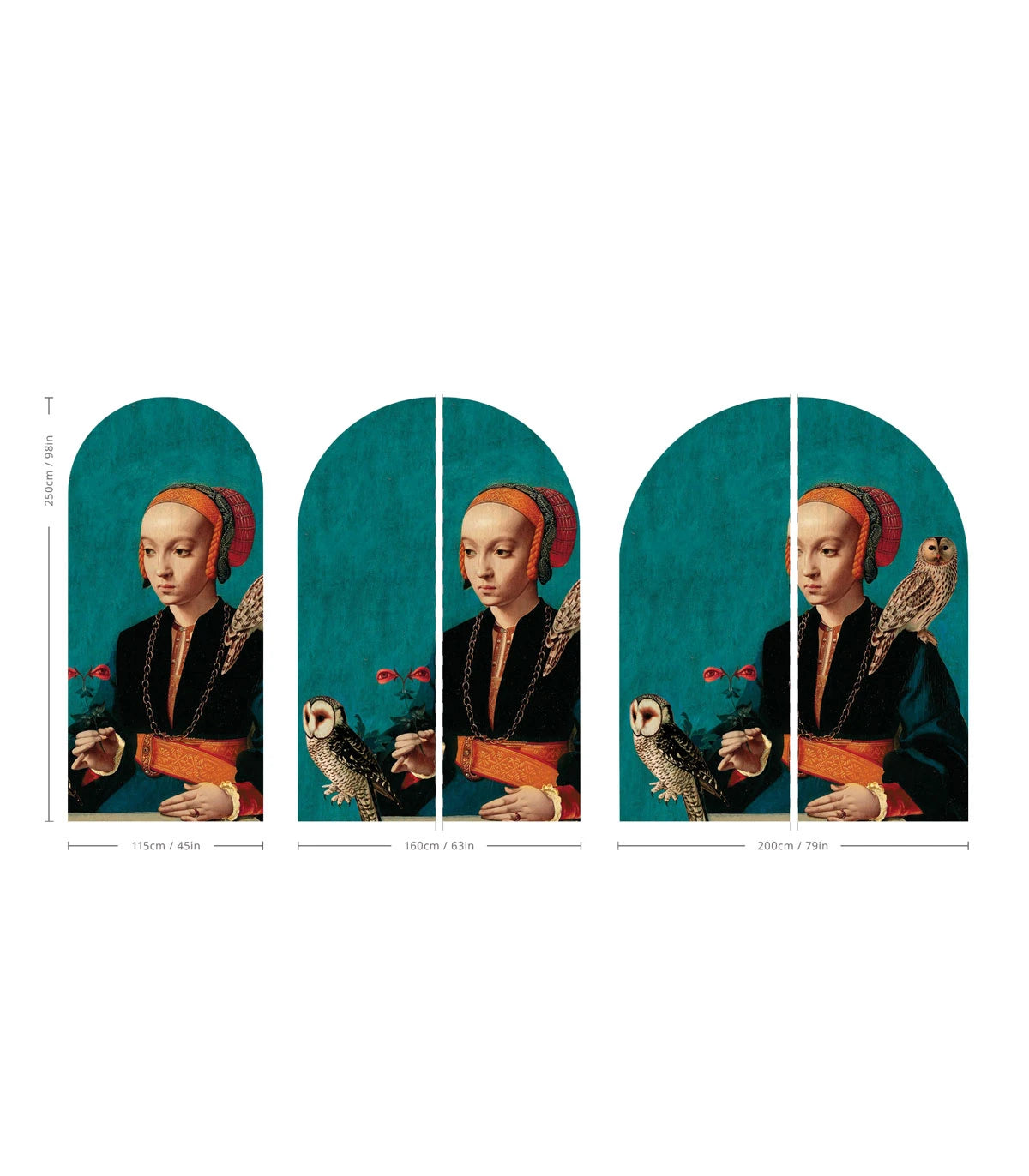 Vlies-Tapete in Bogenform EULEN-DAME türkis