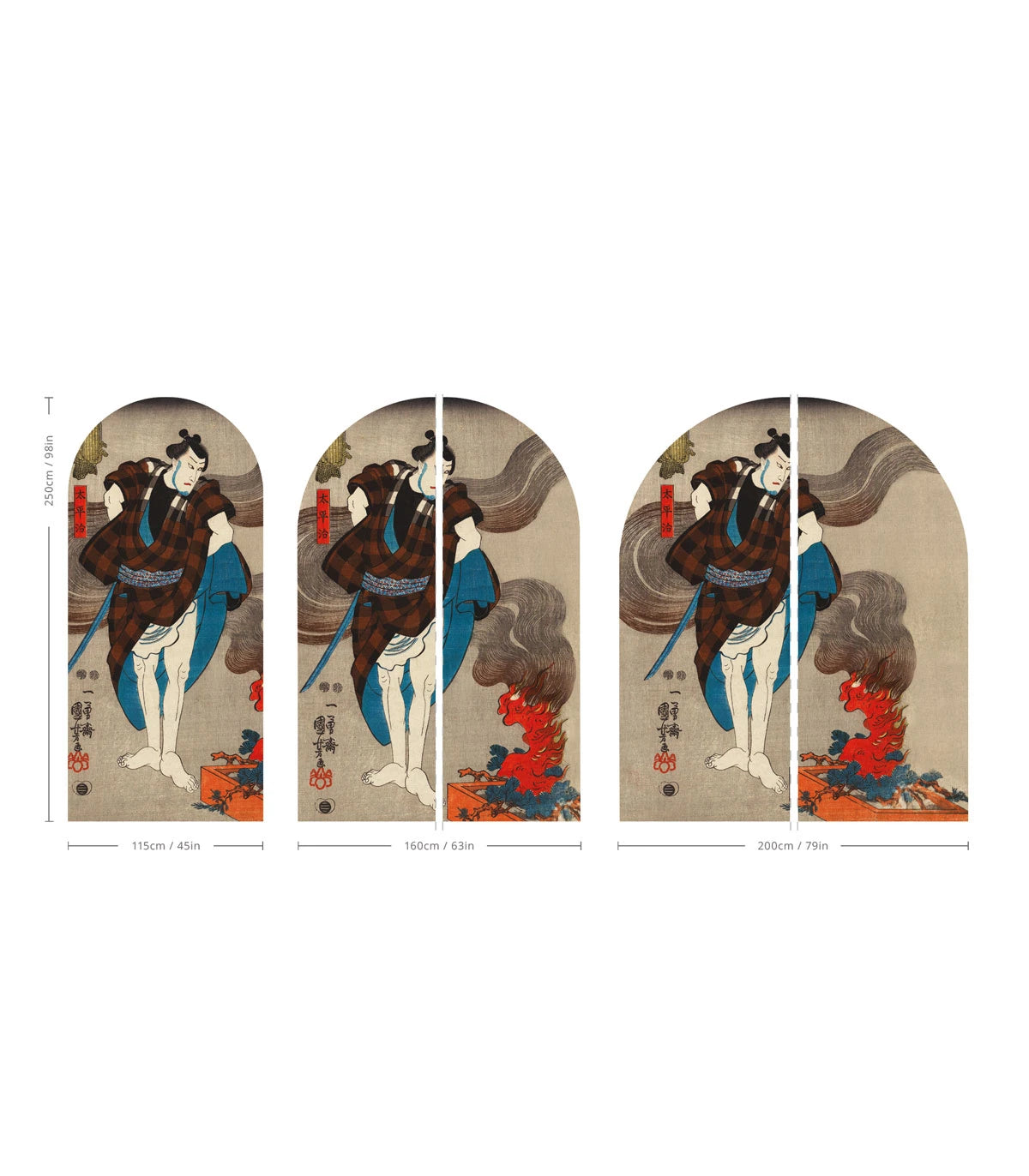 Non-woven arch-shaped mural SAMURAI SERENITY beige