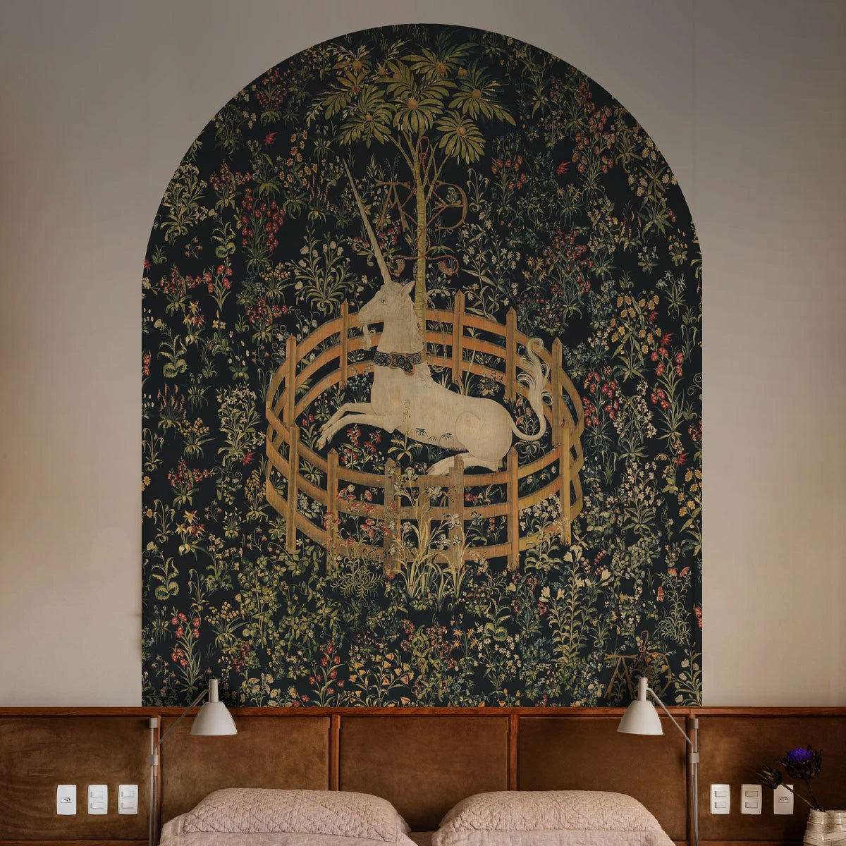 Vlies-Tapete in Bogenform UNICORN grün