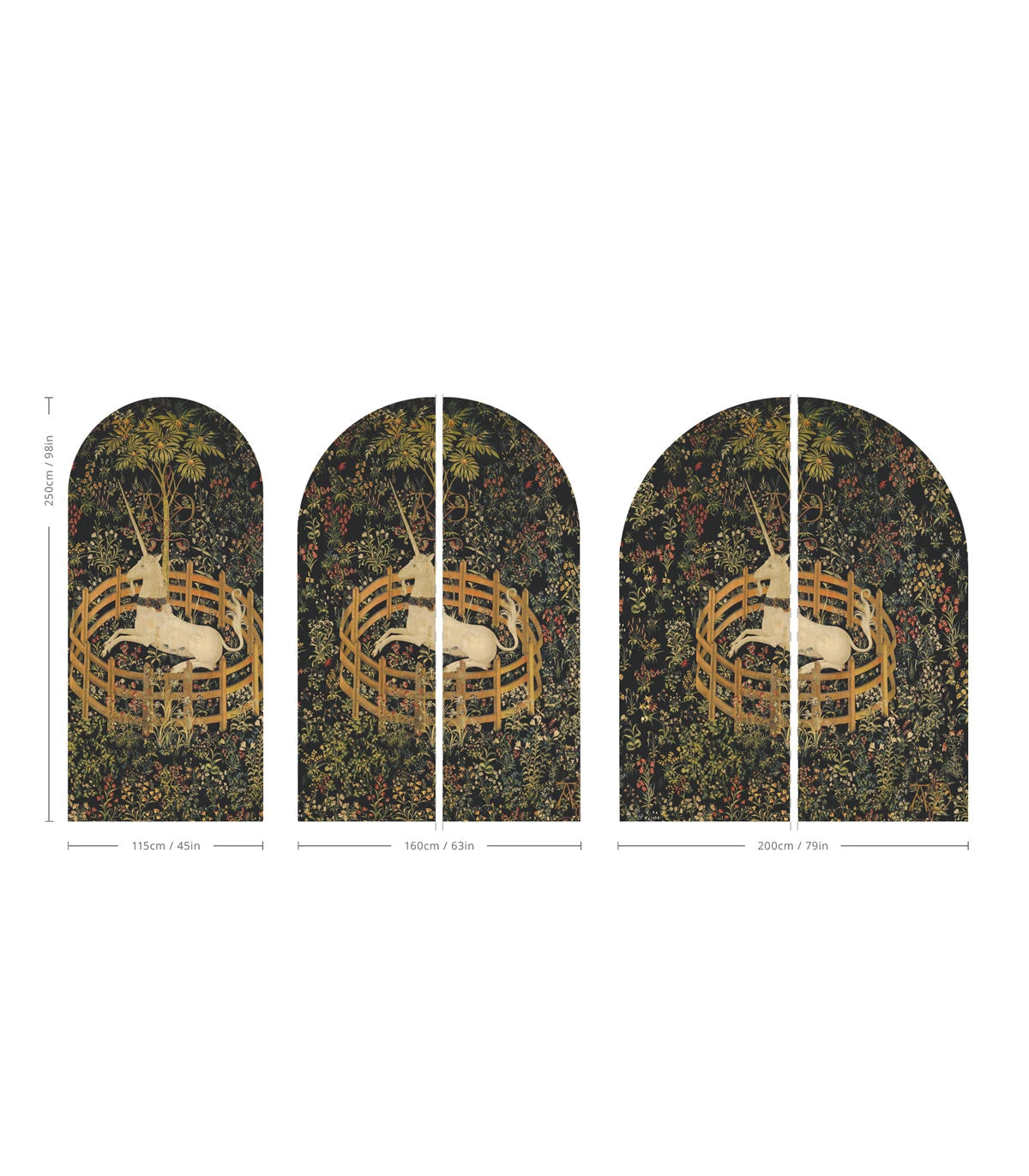 Vlies-Tapete in Bogenform UNICORN grün