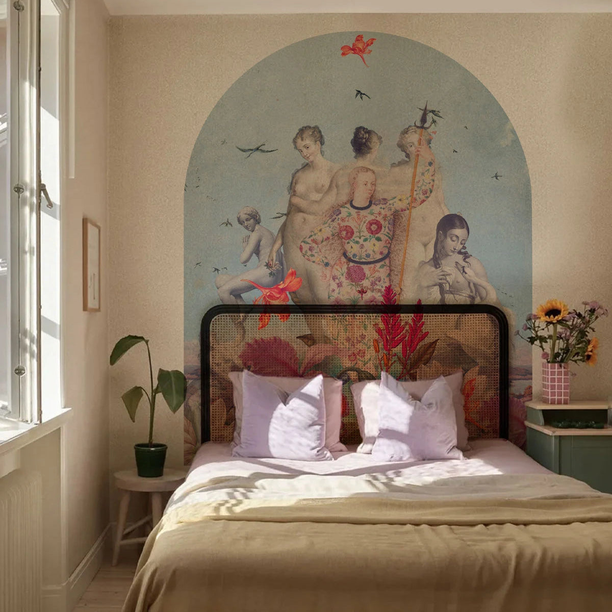 Non-woven arch-shaped mural WOMENS DAY blue