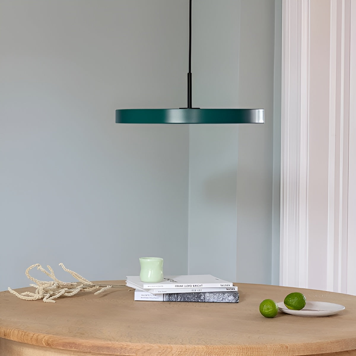 Asteria Plus Pendant Lamp in Dark Green with Black Insert