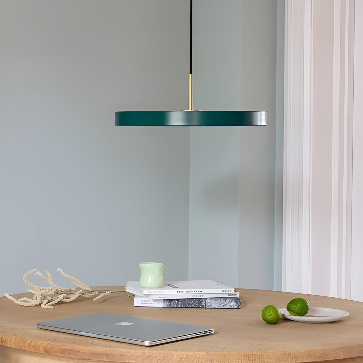 ASTERIA PLUS pendant lamp dark green with gold accent