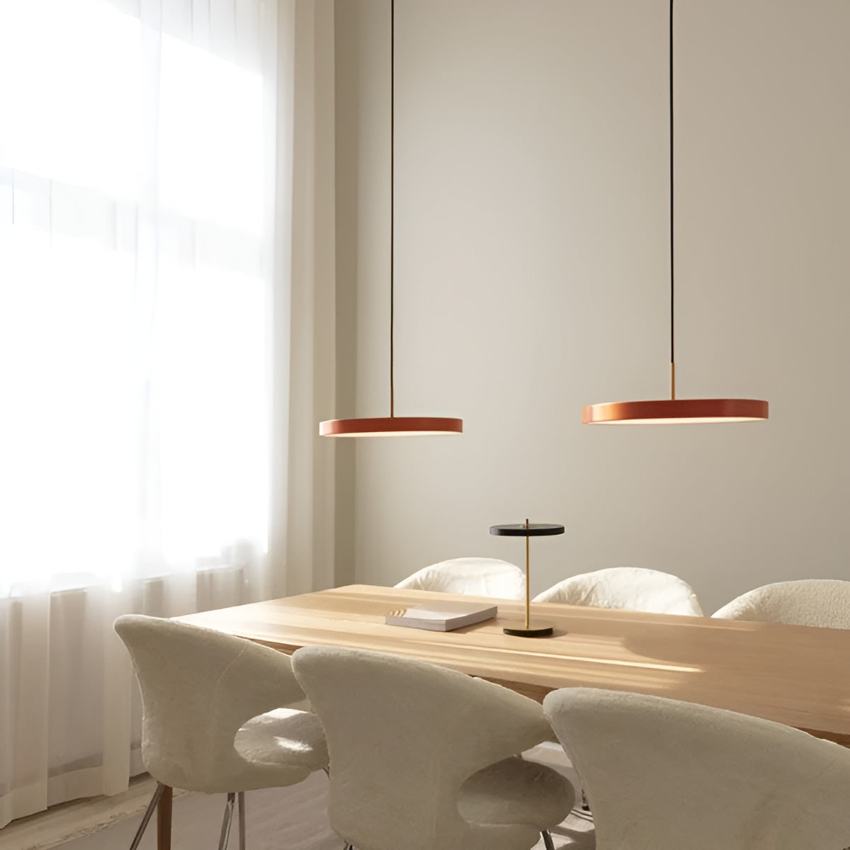 Asteria Plus Pendant Lamp in Orange with Gold Accent