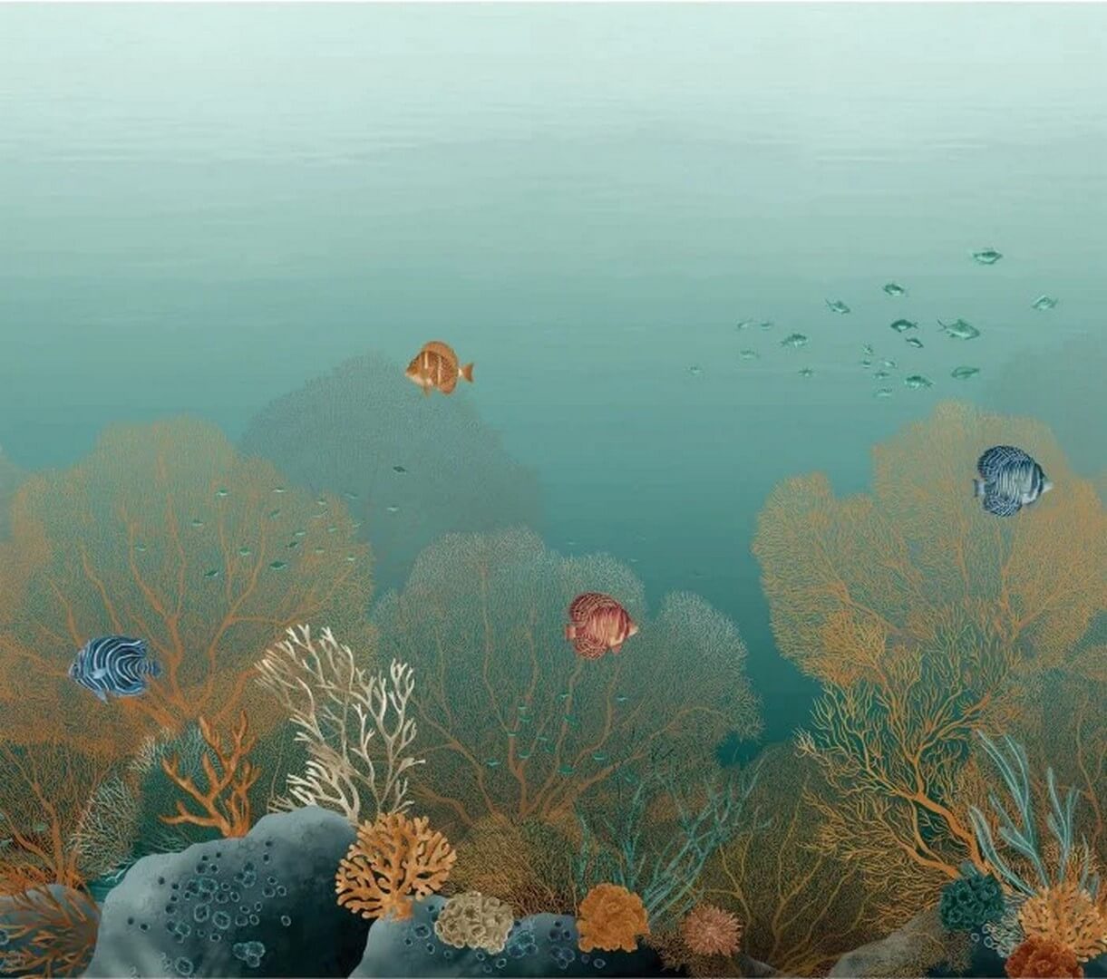 Wandbild mit maritimem Motiv POLYNESIE - CARAÏBE/MULTICO grün-blau