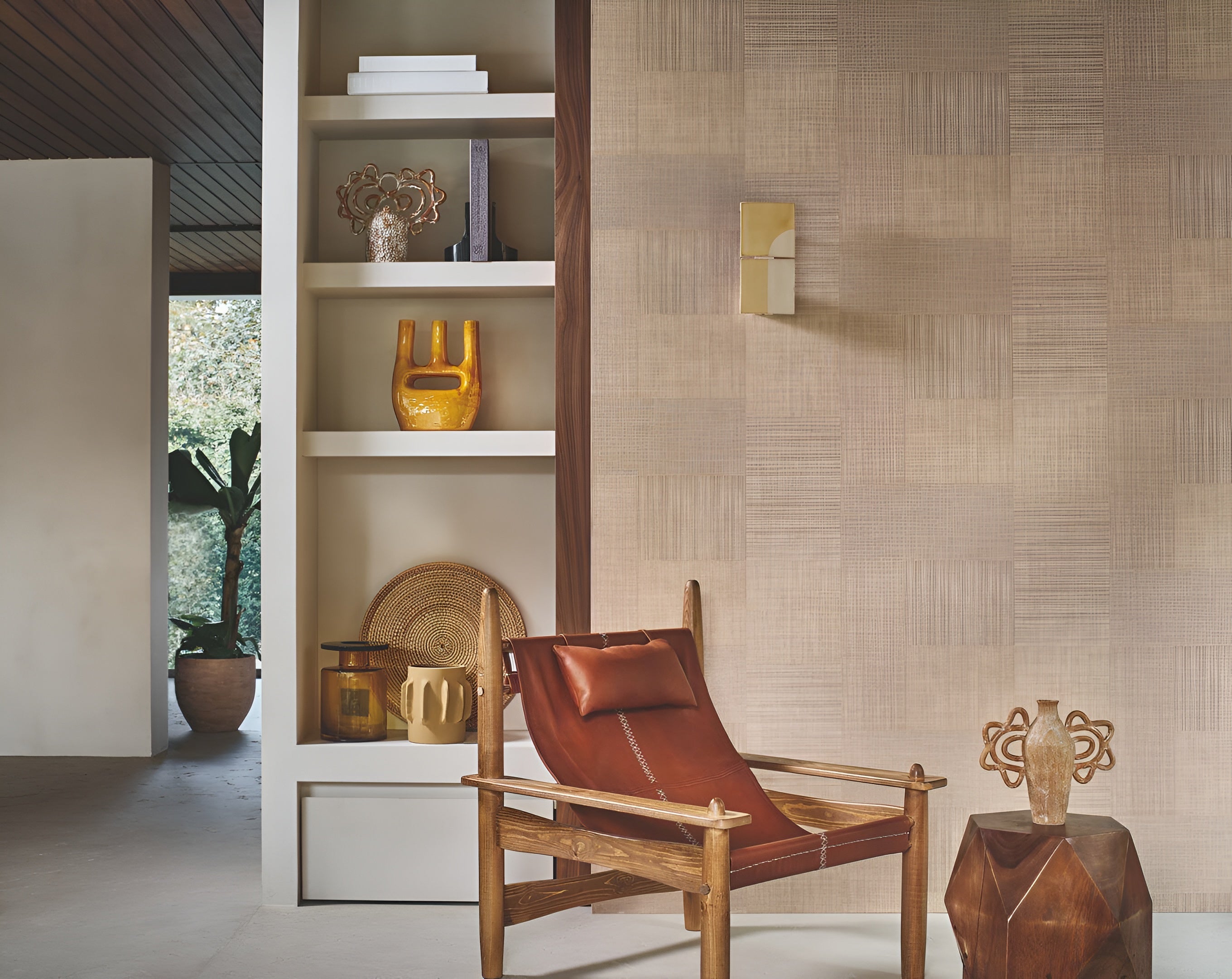 Structural vinyl wallpaper MESTIZO - PIERRE BLEUE gray-blue