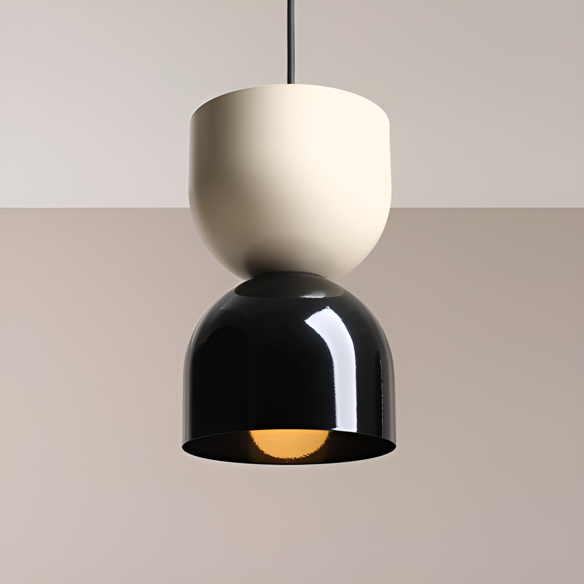 Hängelampe LUI creme mit schwarz