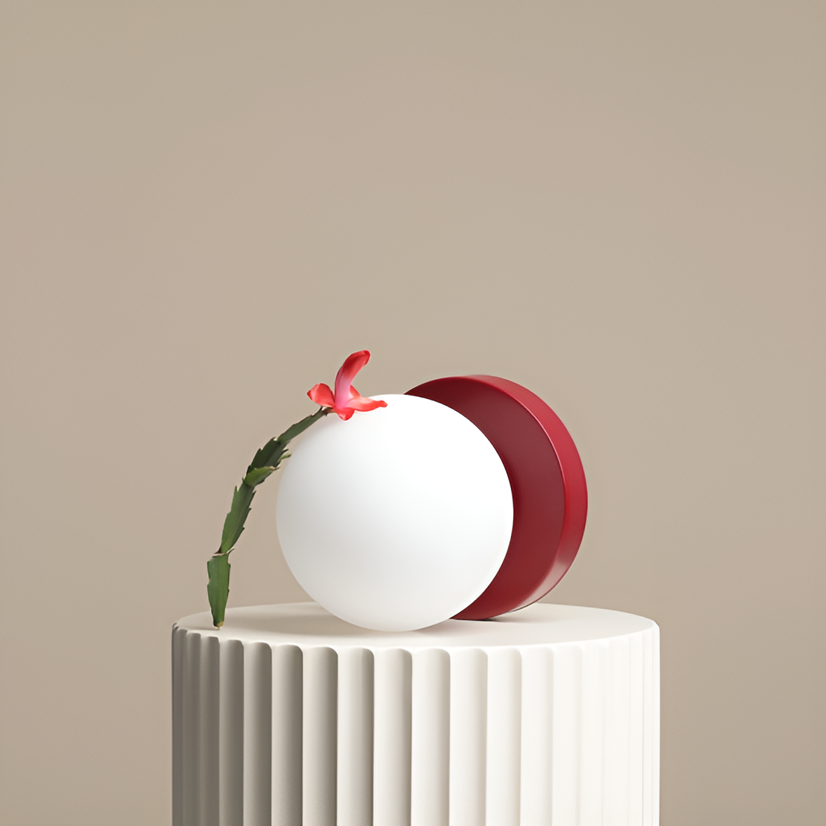 Ball red table lamp