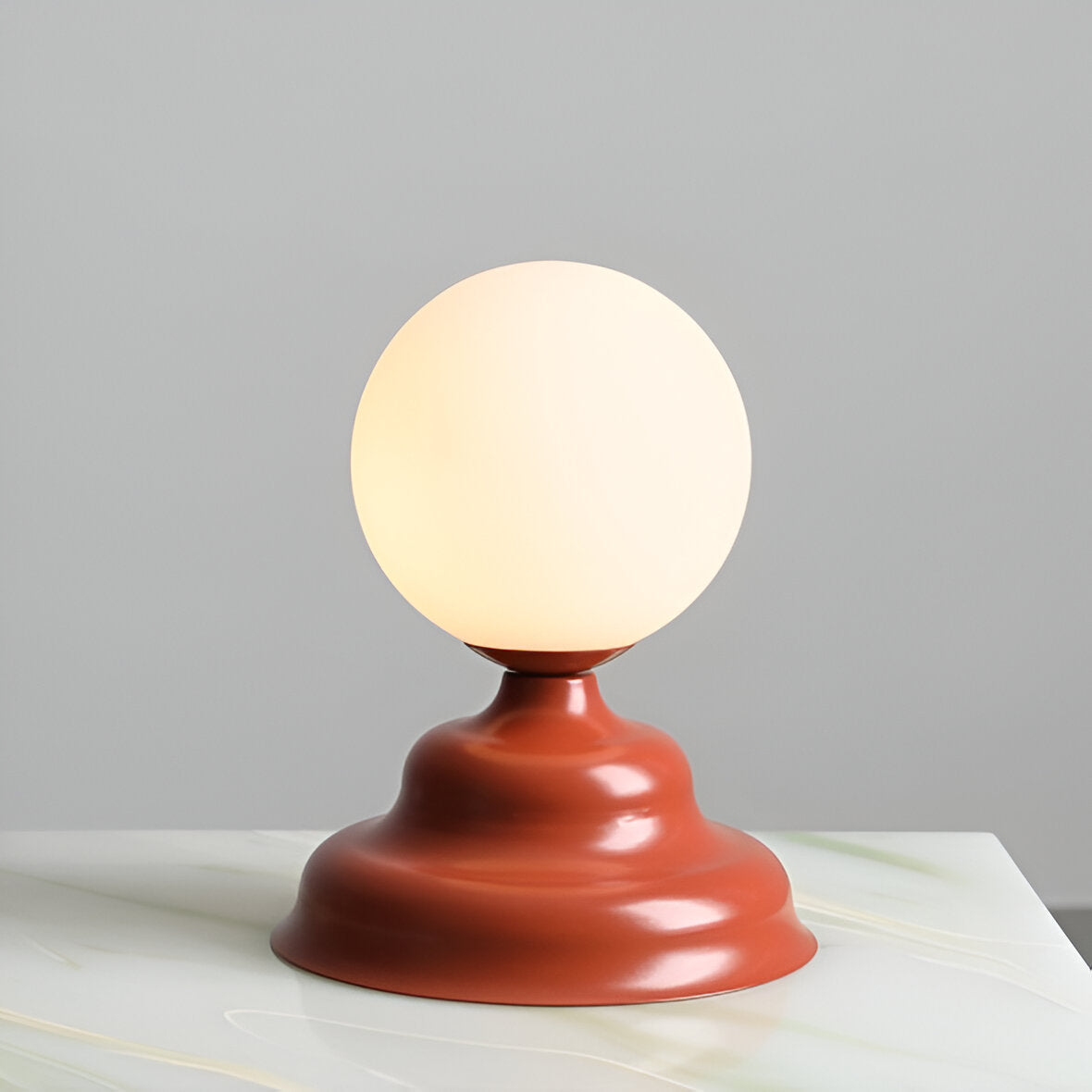 Table lamp with a glass lampshade brick wave