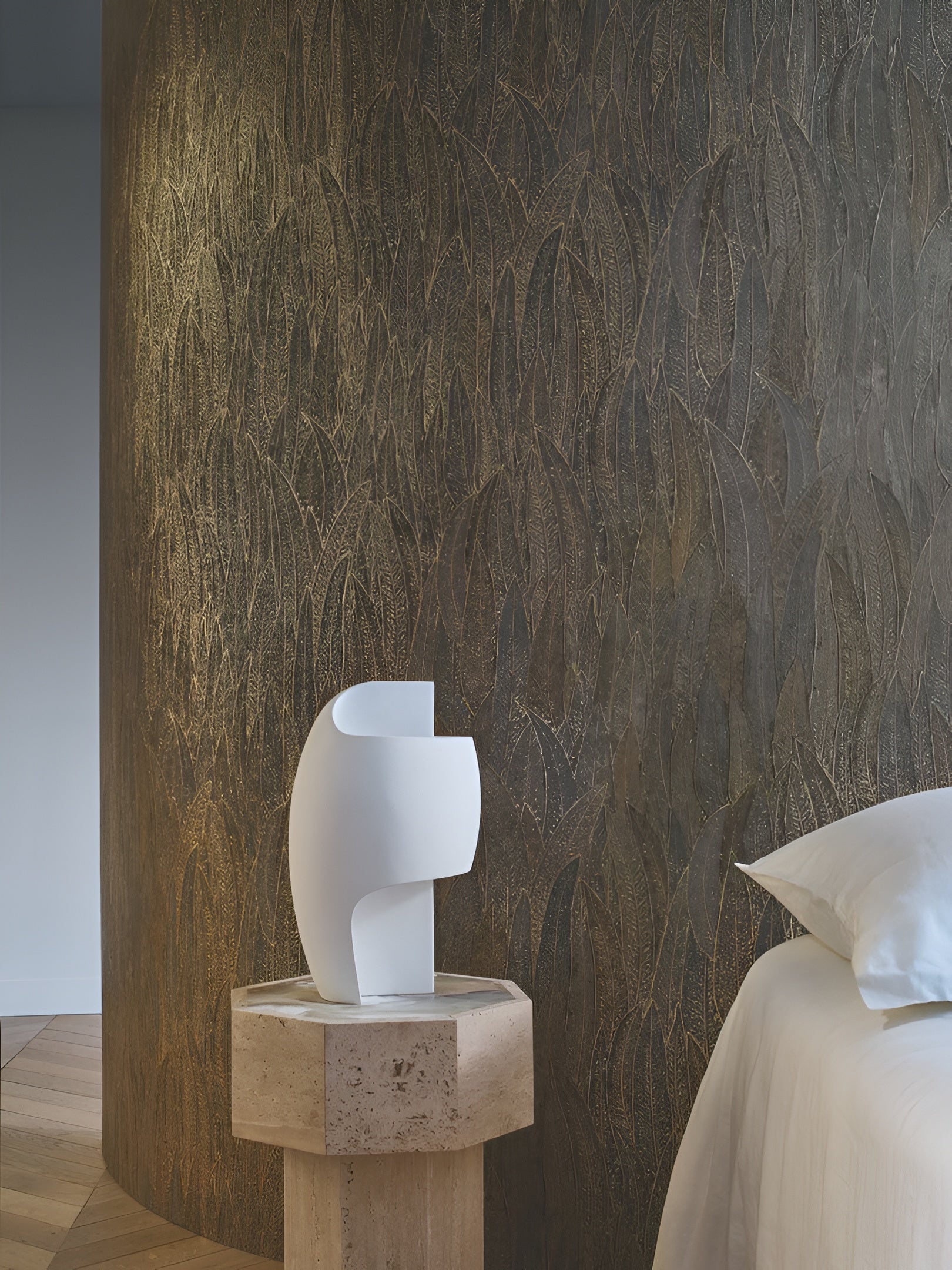 CINEREA Plant Motif Wallpaper - VERT Green with Gold