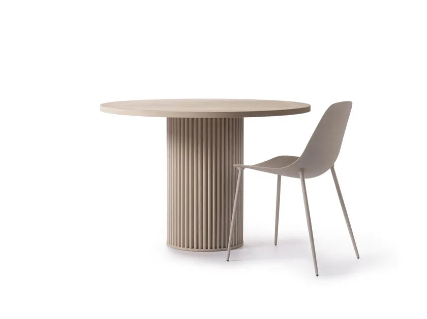 Beige outdoor round table HERCLE