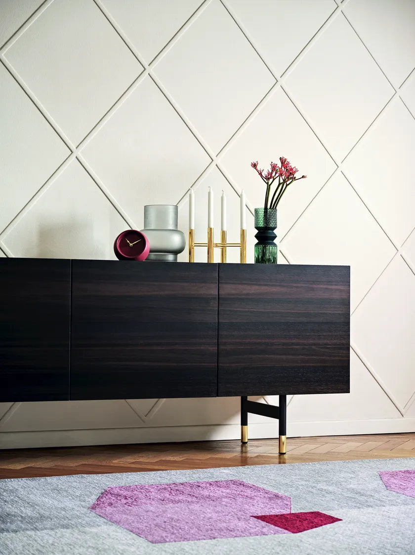 HORIZON chest of drawers dark wood with white top