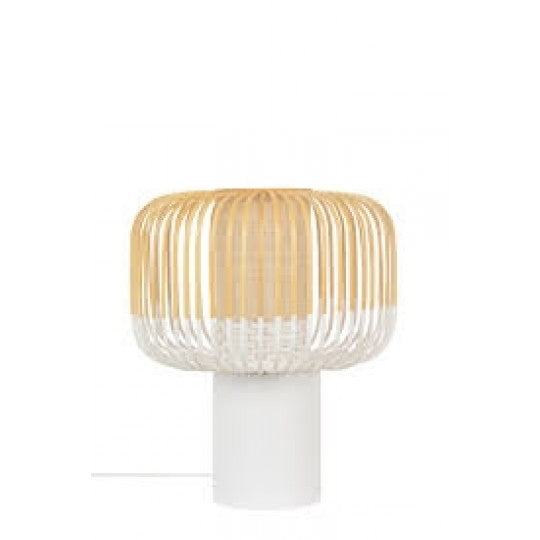 Weiße Tischlampe Bambus
