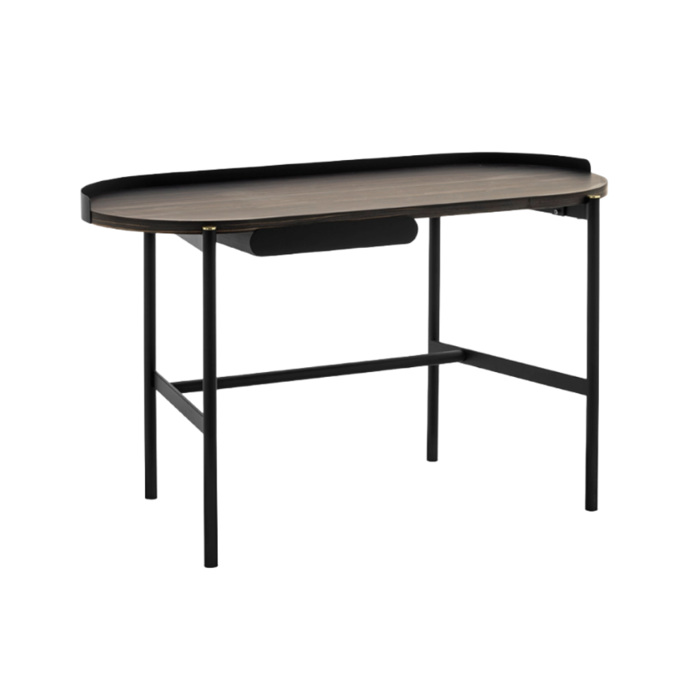 Desk MADAME dark brown top with black base