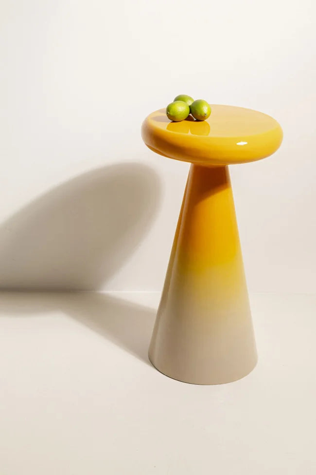 RICI Beistelltisch gelb mit beige