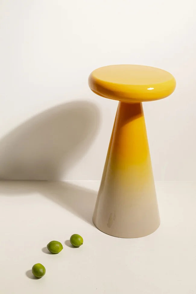 RICI Beistelltisch gelb mit beige