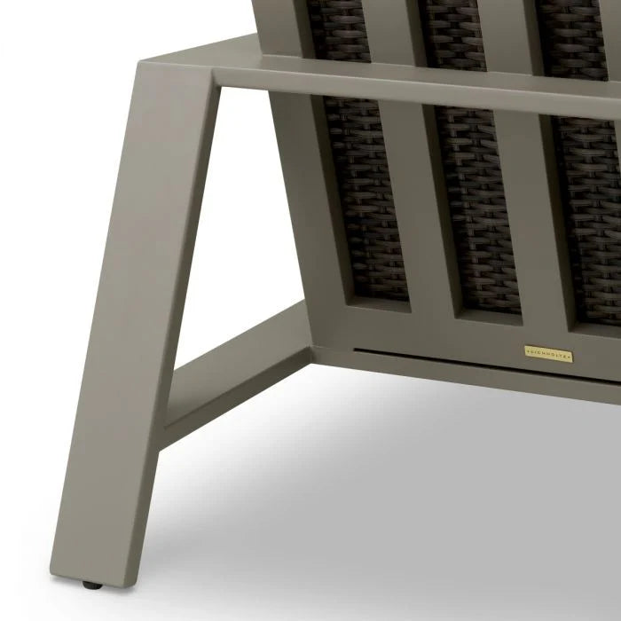 BELLE VUE Gray Rattan Outdoor Armchair