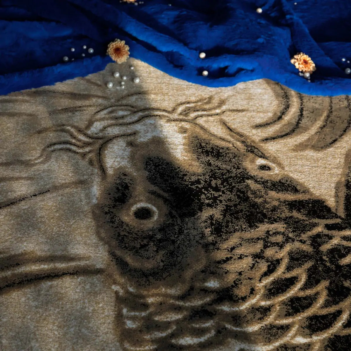LEGEND OF KOI CARPET beige-gray rug