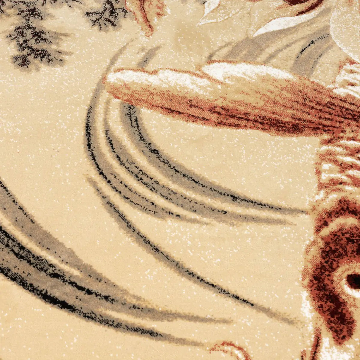LEGEND OF KOI CARPET beige rug with brown