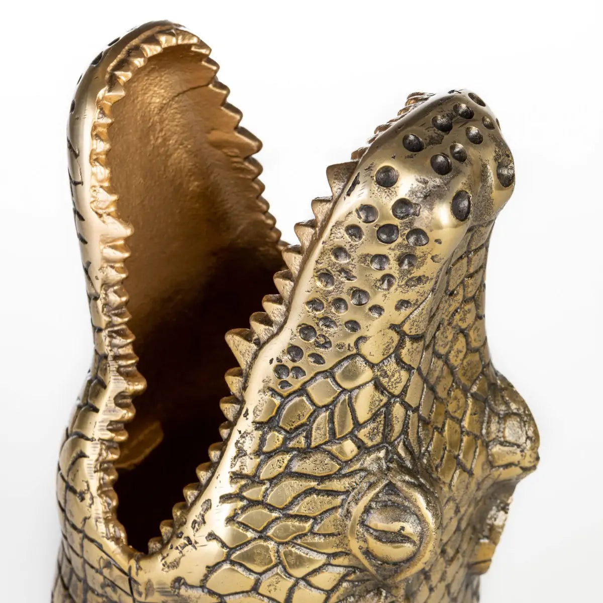 SEE YOU LATER ALLIGATOR vase antique brass