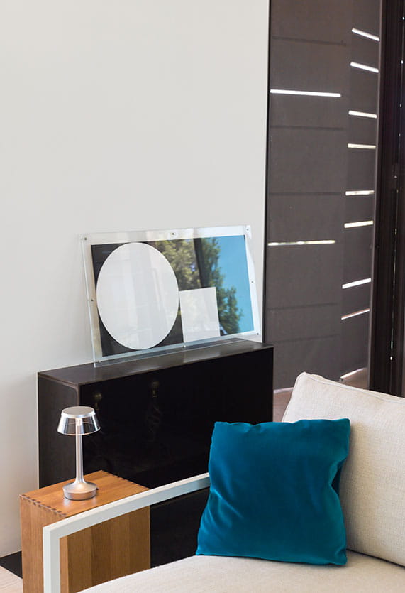 Portable lamp BON JOUR UNPLUGGED chrome with transparent shade