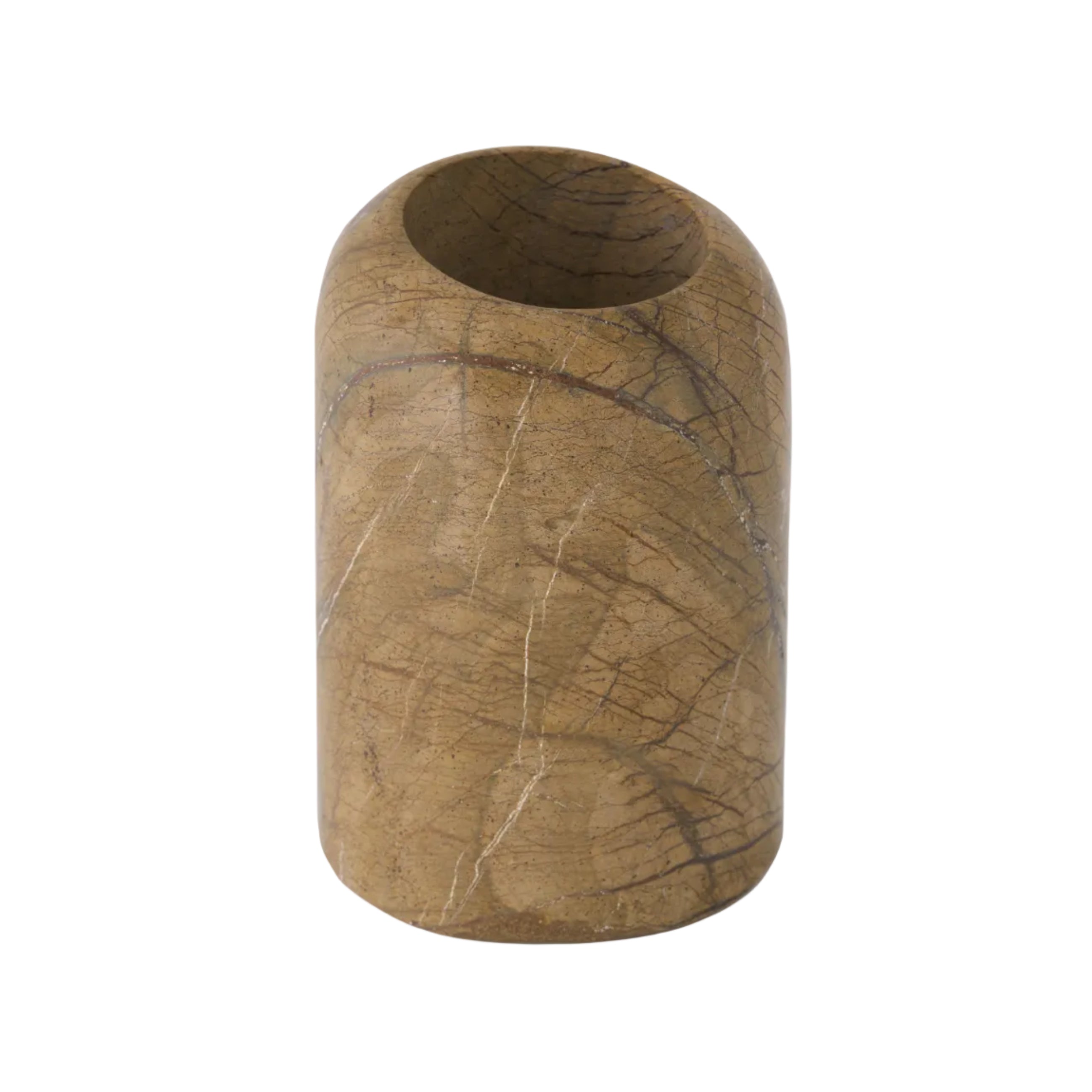 BOULDER Vase in Brown Marble Forest