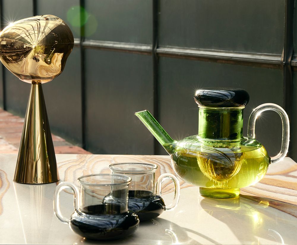 BUMP Teapot Black-Green Glass
