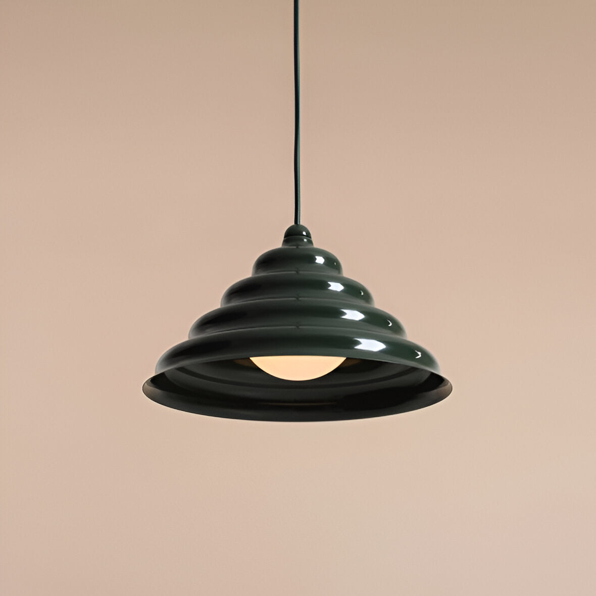 Hanging lamp green wave