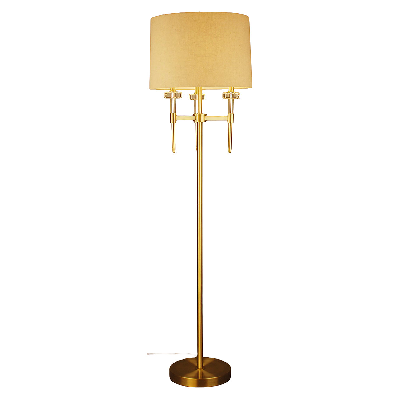Floor lamp JOSIE beige shade with a golden base
