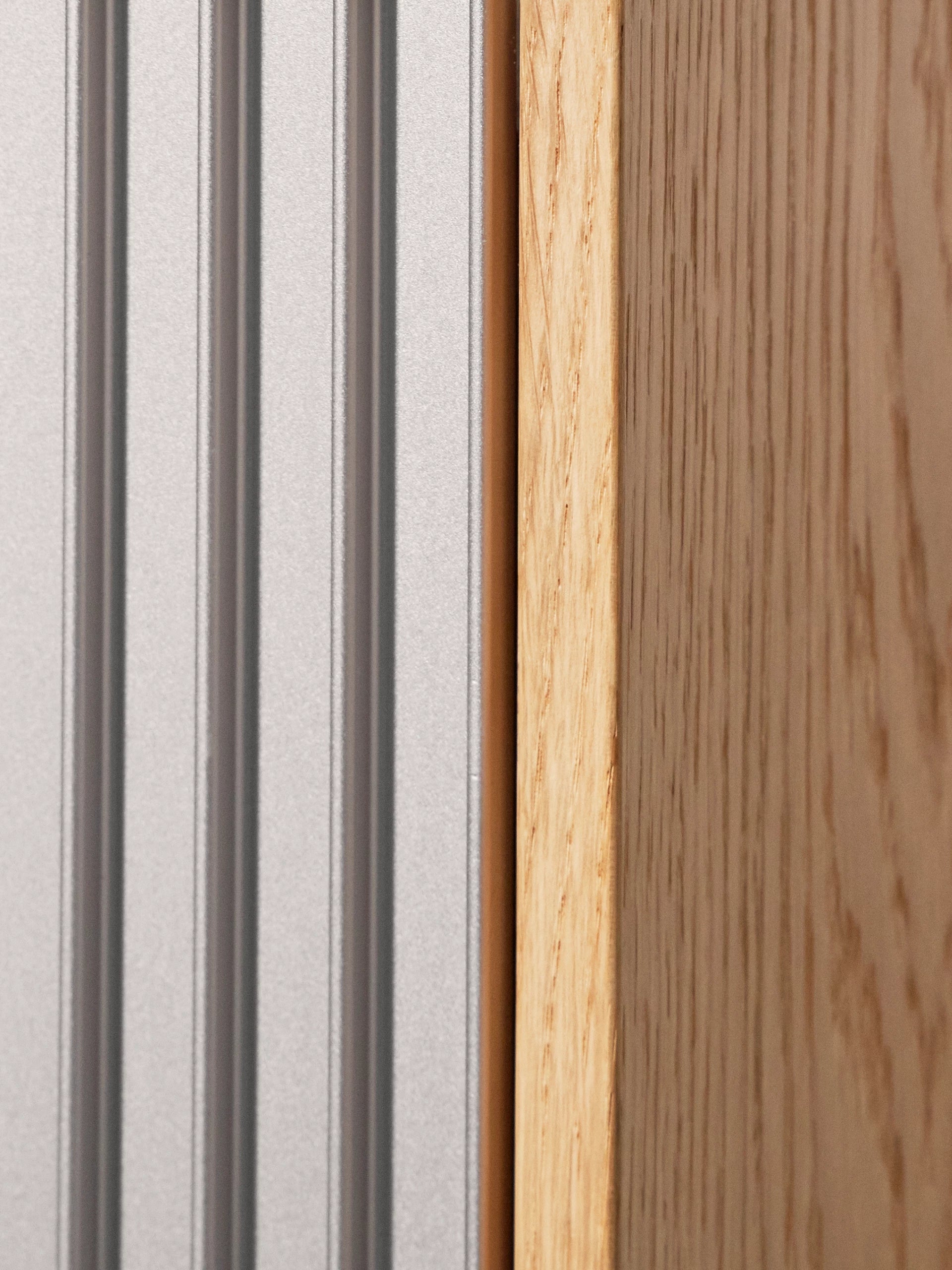 H1 oak veneer sideboard with gray marble