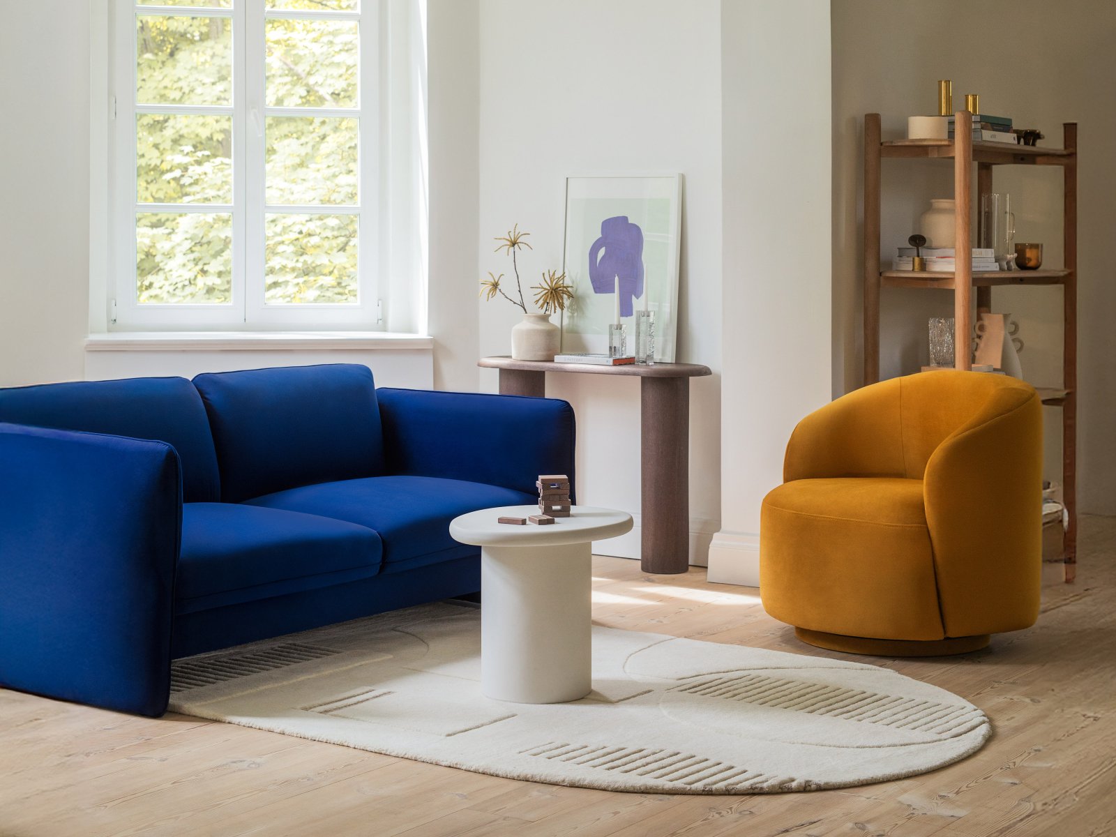 Sofa aksamitna 3-osobowa GEORGIA czarny