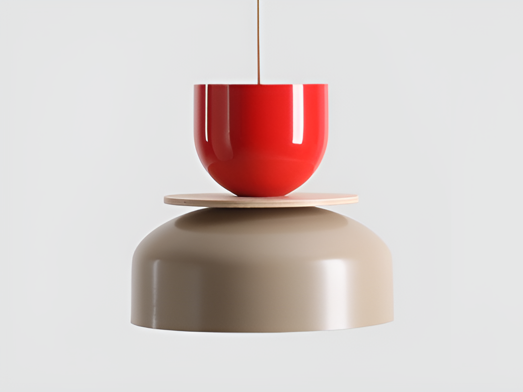 UTO Hängelampe rot mit beige