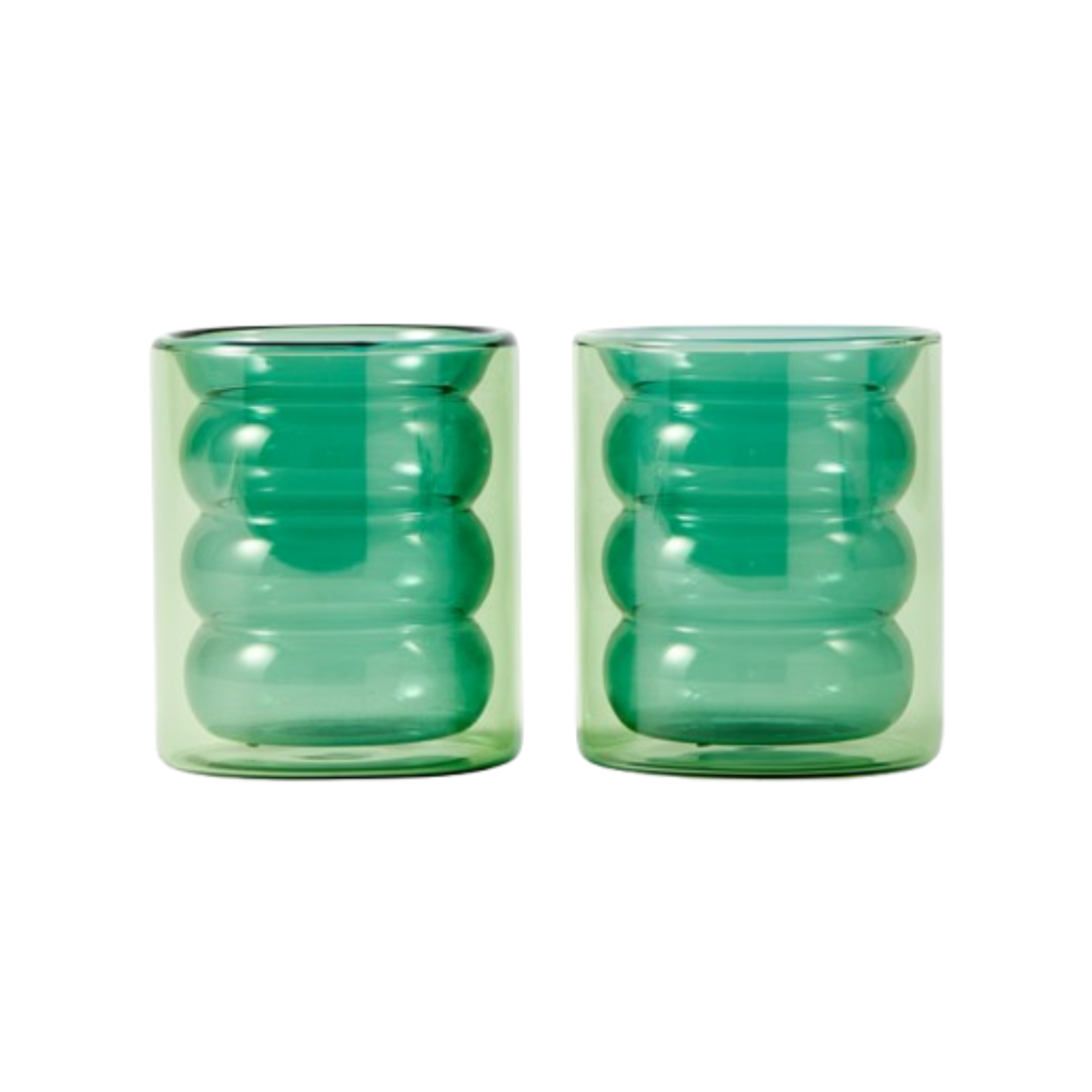 CHUBBY dunkelgrünes Glasset