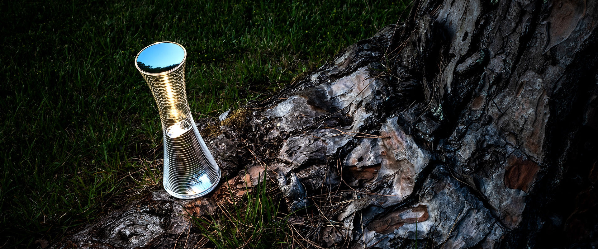 Tragbare Lampe COMR TOGETHER transparent mit Silber