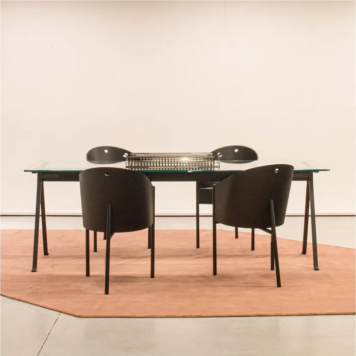 Costs chair mahogany veneer with black leather